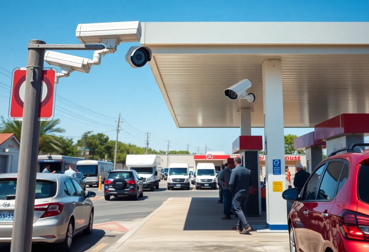 Gas Station Surveillance Scene