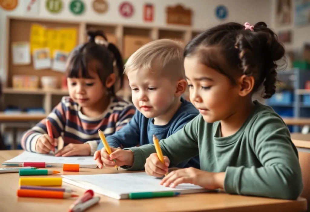 Classroom with children learning in a Head Start program