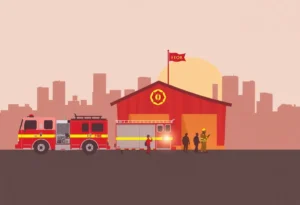 Firefighters preparing to respond at a fire station in Leon County