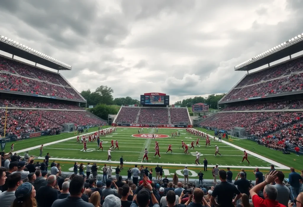Miami and Florida State football teams competing in a game.