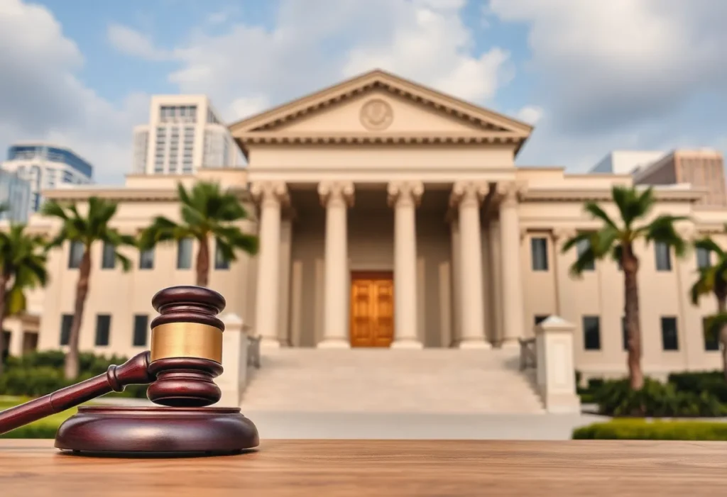 Courthouse representing South Miami's immigration lawsuit ruling