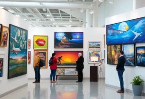 Artworks displayed in the Movers and Makers exhibit at Tallahassee International Airport