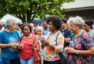 Residents of Tallahassee participating in a community event showcasing art and local culture.