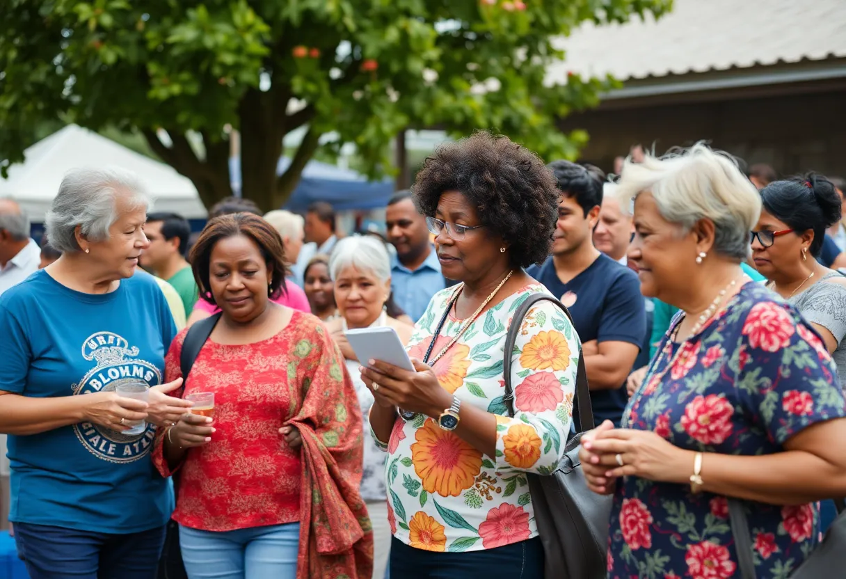 Residents of Tallahassee participating in a community event showcasing art and local culture.