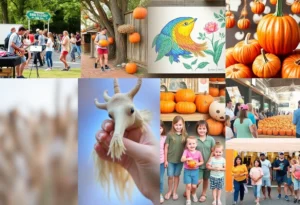 Collage of weekend events in Tallahassee including music and family activities