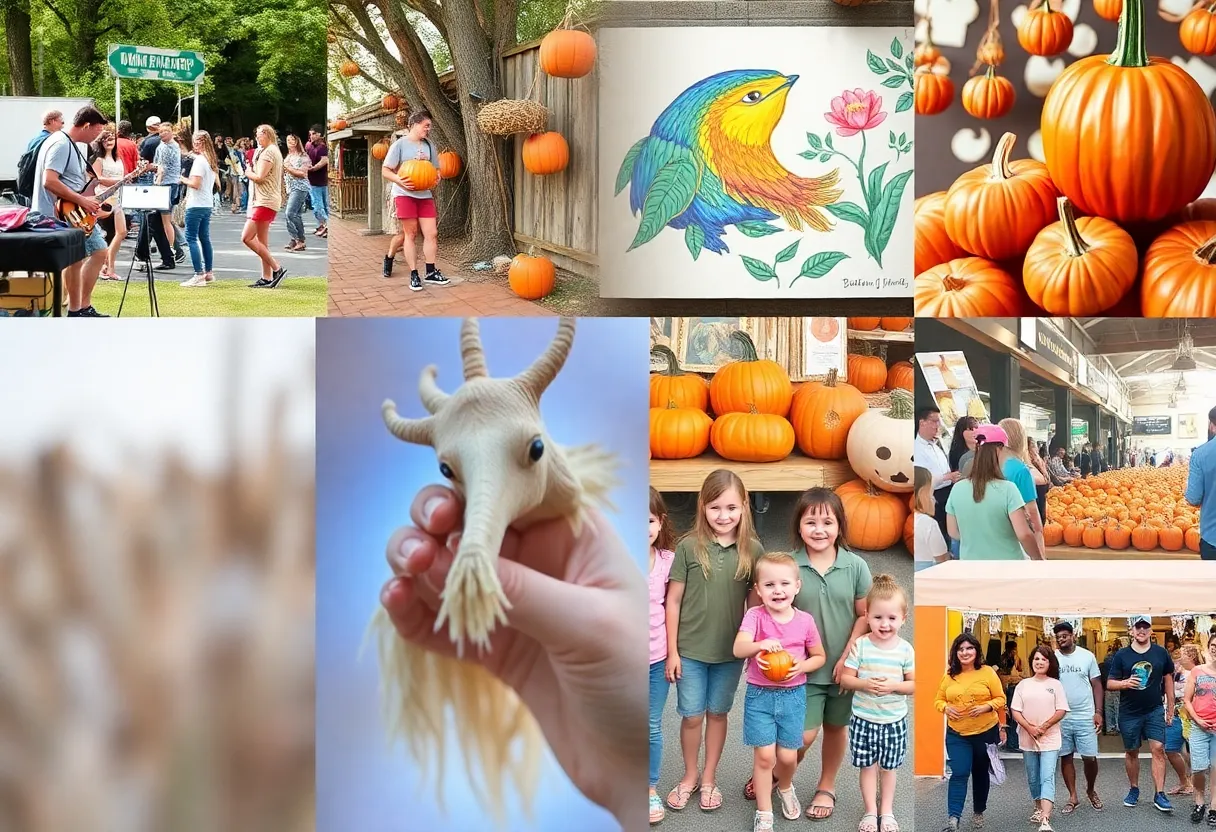 Collage of weekend events in Tallahassee including music and family activities