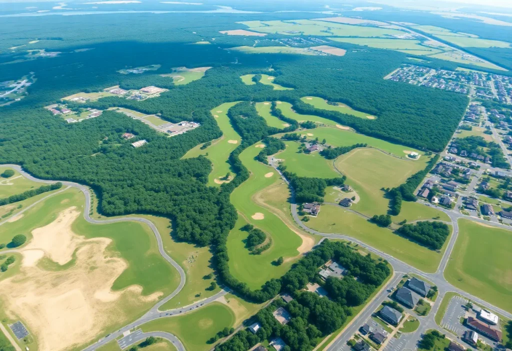 Aerial view of Tallahassee golf course land