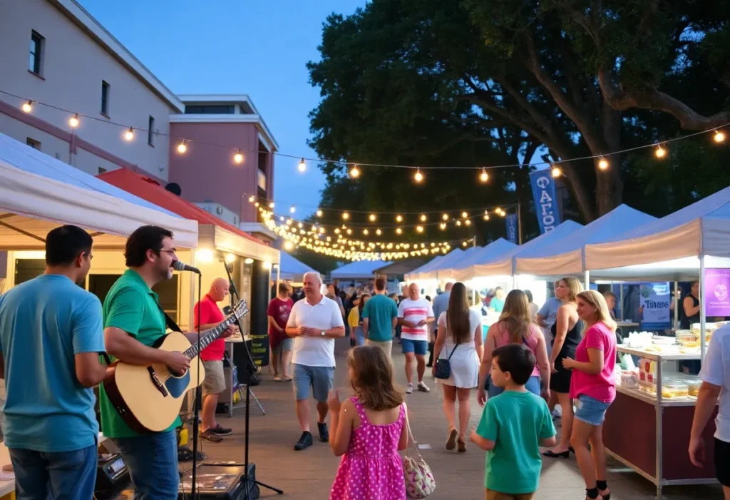 Community events in Tallahassee with music and food vendors