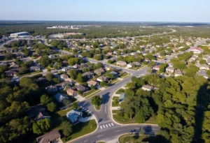 Aerial view of residential neighborhoods in Tallahassee