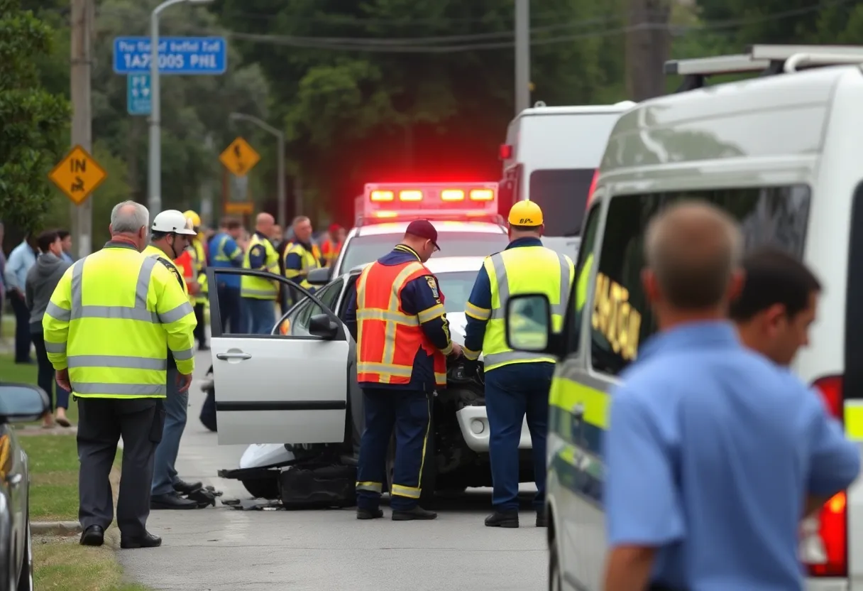 Emergency response to a traffic accident in Tallahassee
