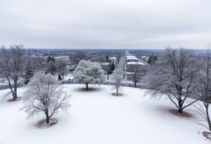 Snow-covered park in Tallahassee