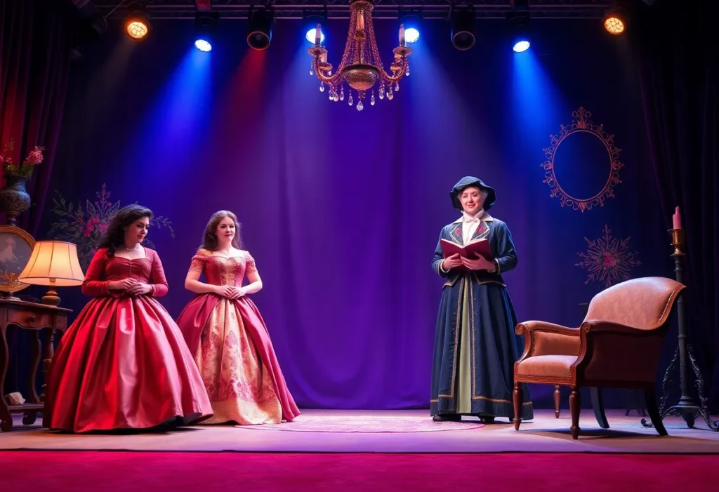 Stage set for You on the Moors Now showcasing classic literature themes