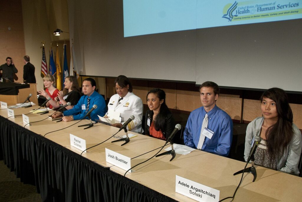 Panel at a public meeting