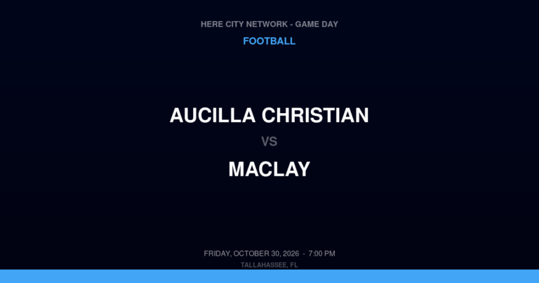 Aucilla Christian vs. Maclay — Football Game Day — Tallahassee, FL — Oct 30, 2026