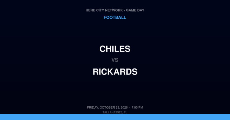Chiles vs. Rickards — Football Game Day — Tallahassee, FL — Oct 23, 2026