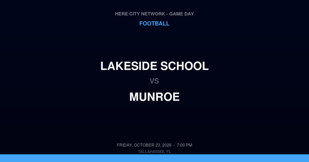 Lakeside School vs. Munroe — Football Game Day — Quincy, FL — Oct 23, 2026