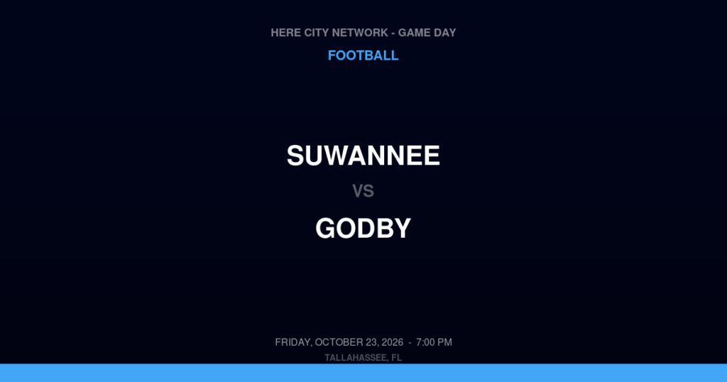 Suwannee vs. Godby — Football Game Day — Tallahassee, FL — Oct 23, 2026