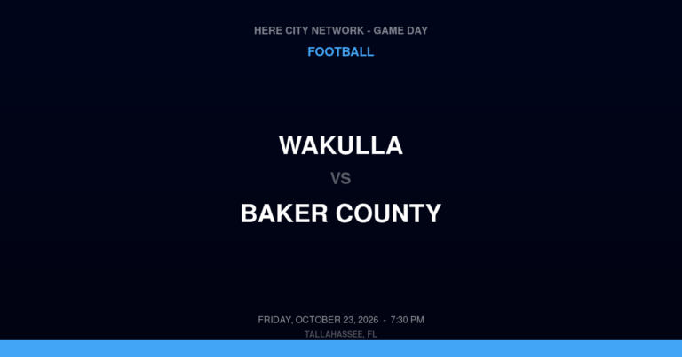 Wakulla vs. Baker County — Football Game Day — Glen St. Mary, FL — Oct 23, 2026